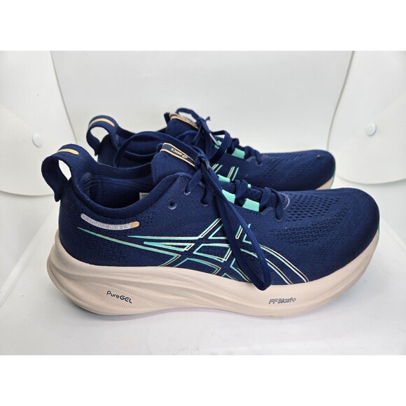 ASICS Gel-Nimbus 26 Shoes Women's 9.5 Blue Running Athletic Distance Sneakers - Picture 1 of 9